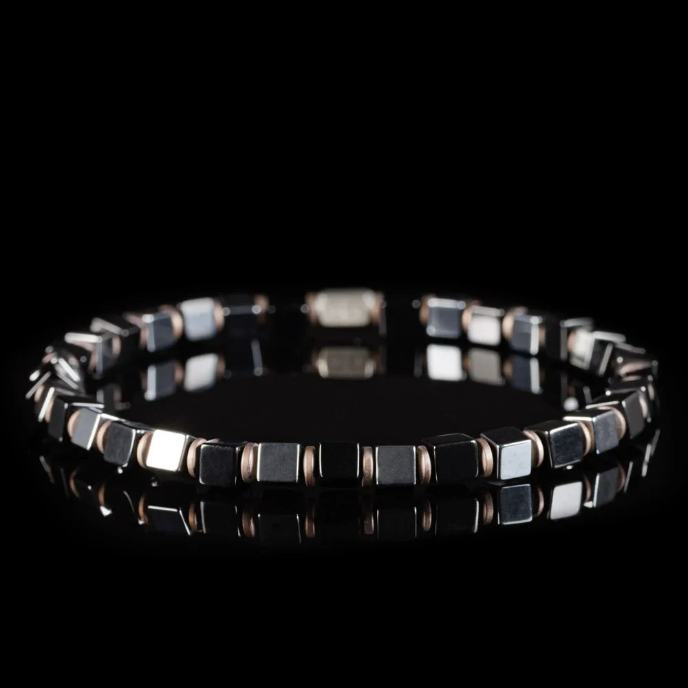 Genuine Hematite Protection Stretch Bracelet Healing Energy Balance Men Bracelet