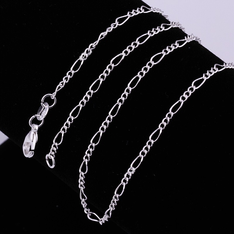16″-30″ Unisex 925 Sterling Silver 2mm Wide Figaro Link Chain Necklace #N269