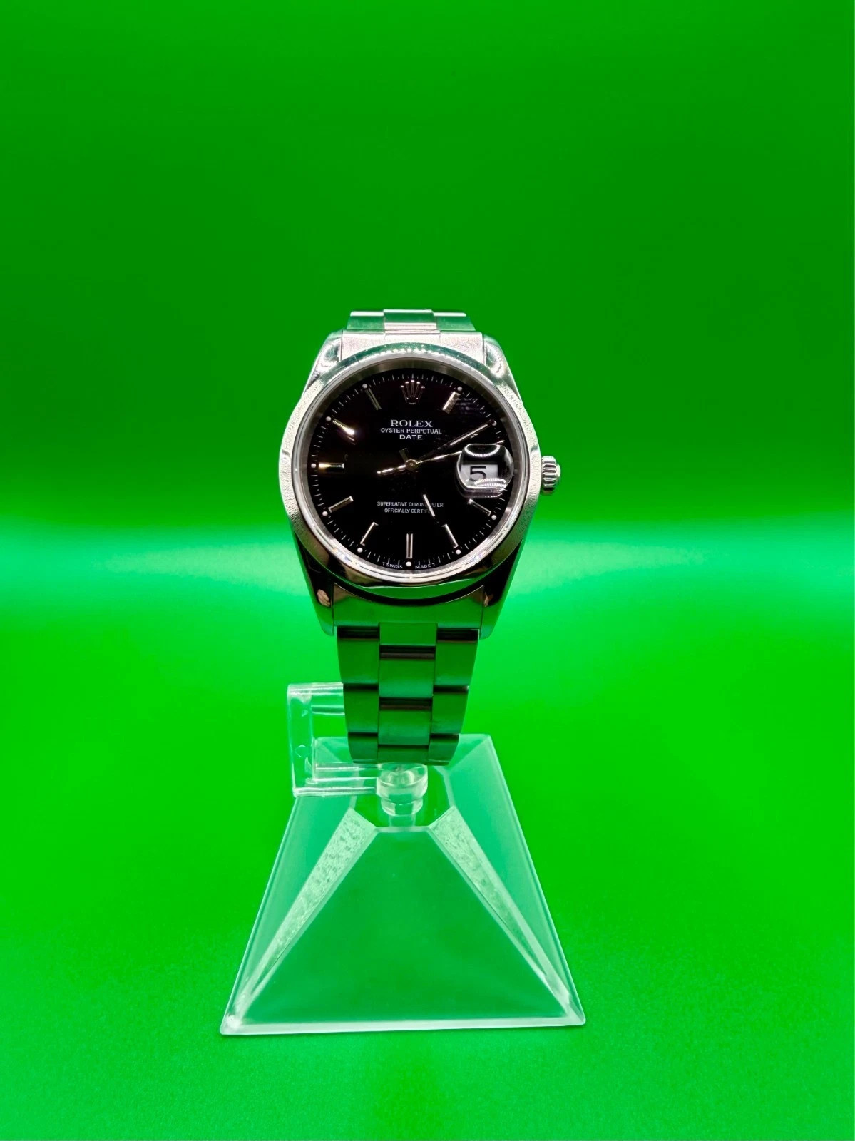 Rolex Date 15200 Silver Oyster Bracelet with Silver Bezel