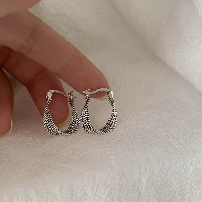Earrings for Women Twisted Design Retro Copper Ear Buckle New Jewelry Gift