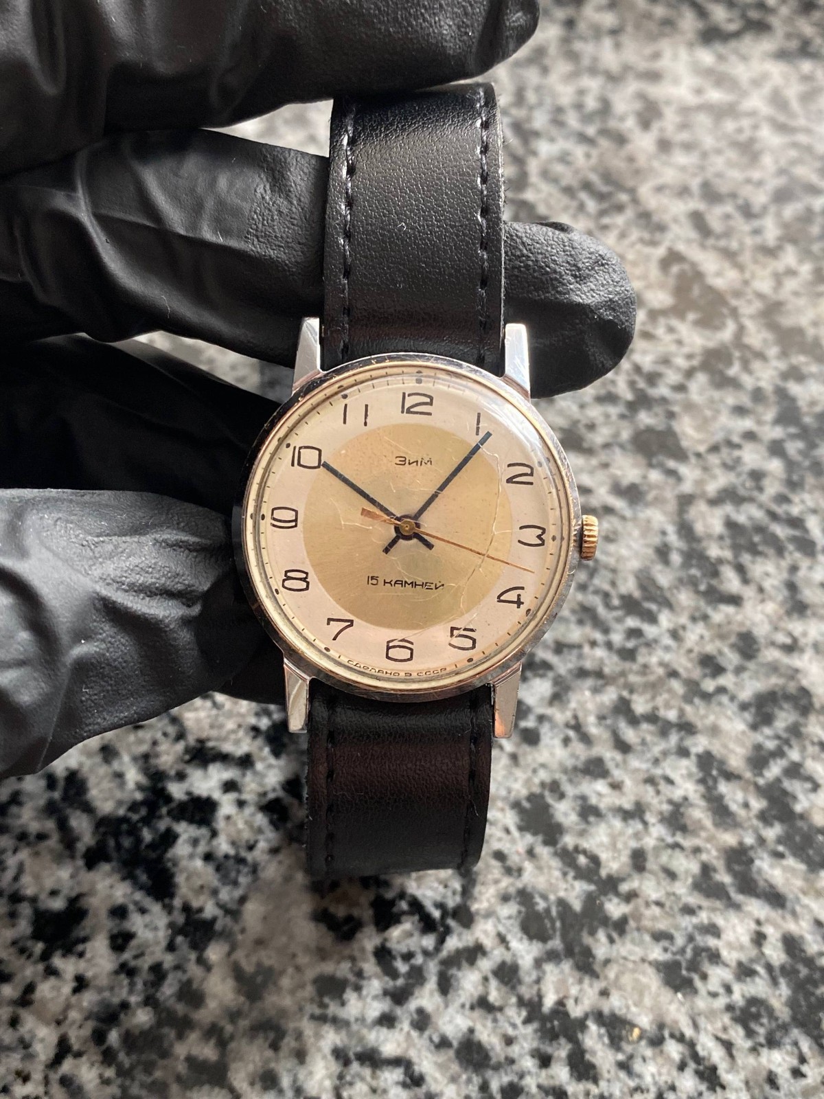 Zim Watch mechanical Original Vintage Wristwach Mens Soviet Rare 15 jewels