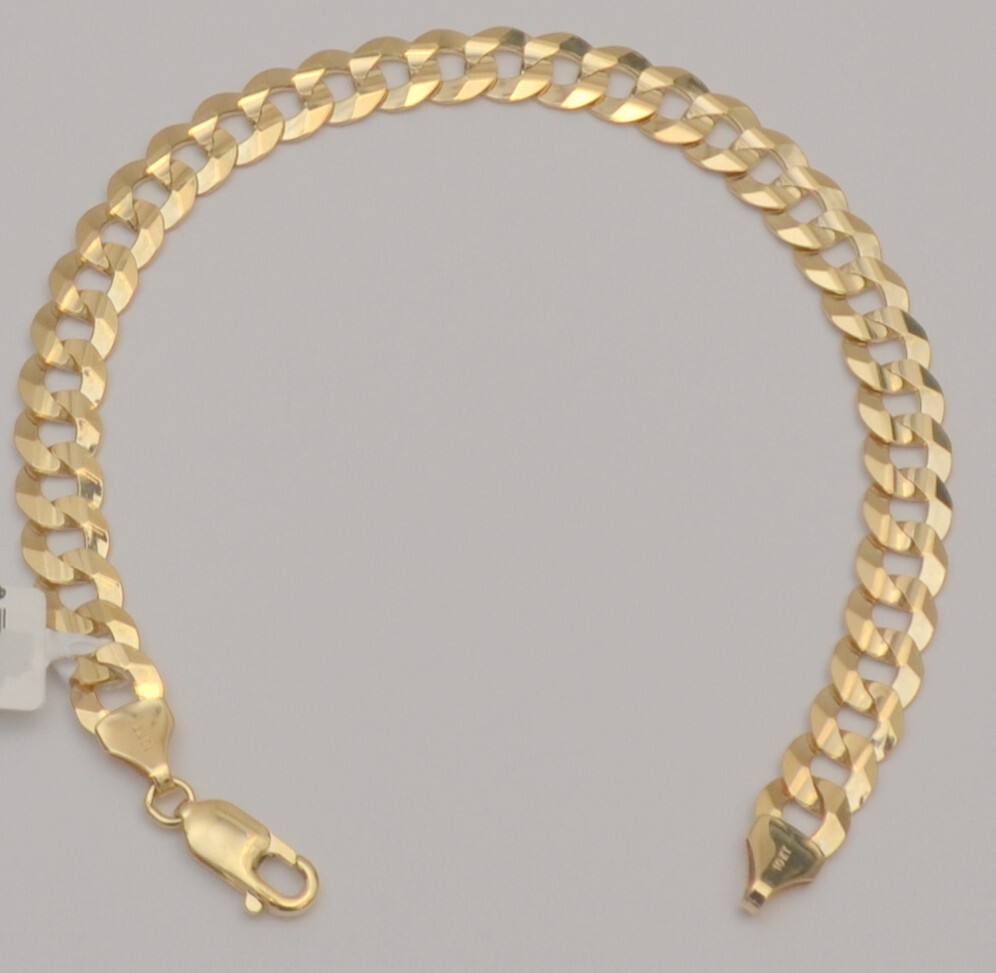 10K Solid Yellow Gold Cuban Curb Bracelet – 8.25″ × 7.6 mm, 11.3 g