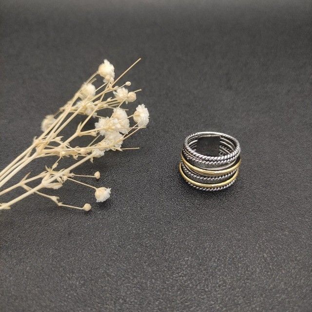 David Yurman Multi-Strand Cable Standard Silver Ring Size 7