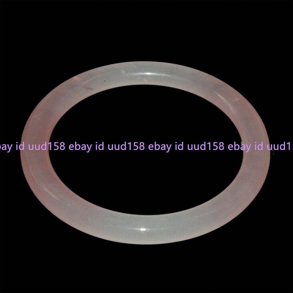 Natural White Pink Jade Jadeite Gemstone Bangle Bracelet 56-62mm Women Jewelry