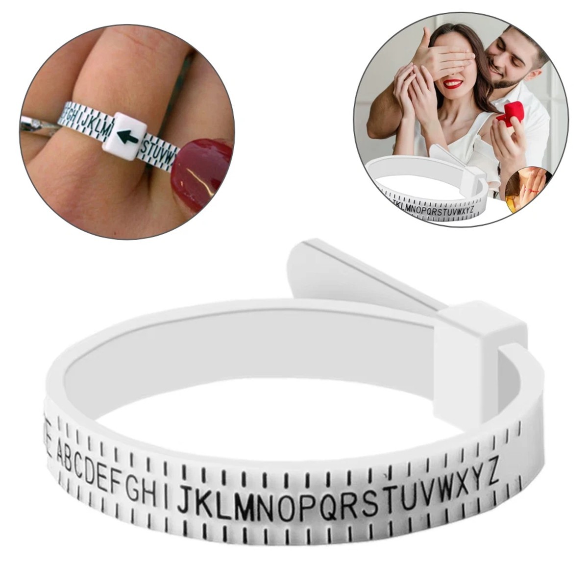 2-Pack Ring Sizer Measure Tool Gauge Plastic Finger Sizing Finder Reusable 1-17