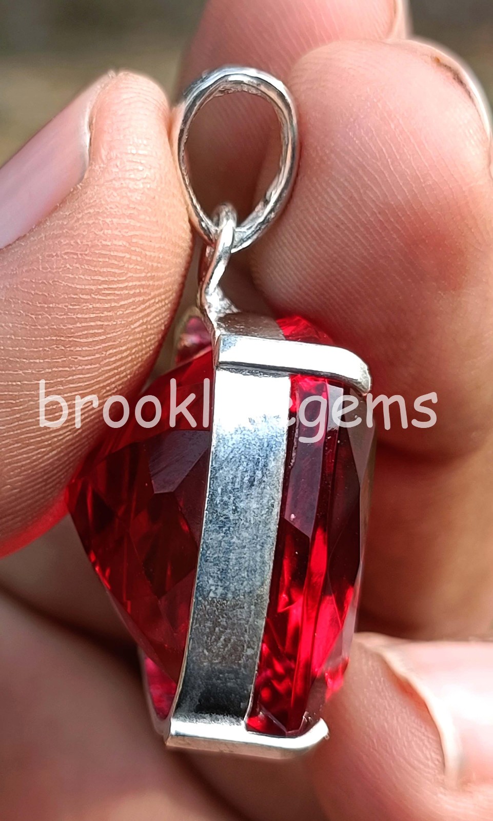 90 Ct Natural Red Ruby Cushion Cut EGL 925 Silver Pendant With Free Chain 6FGM