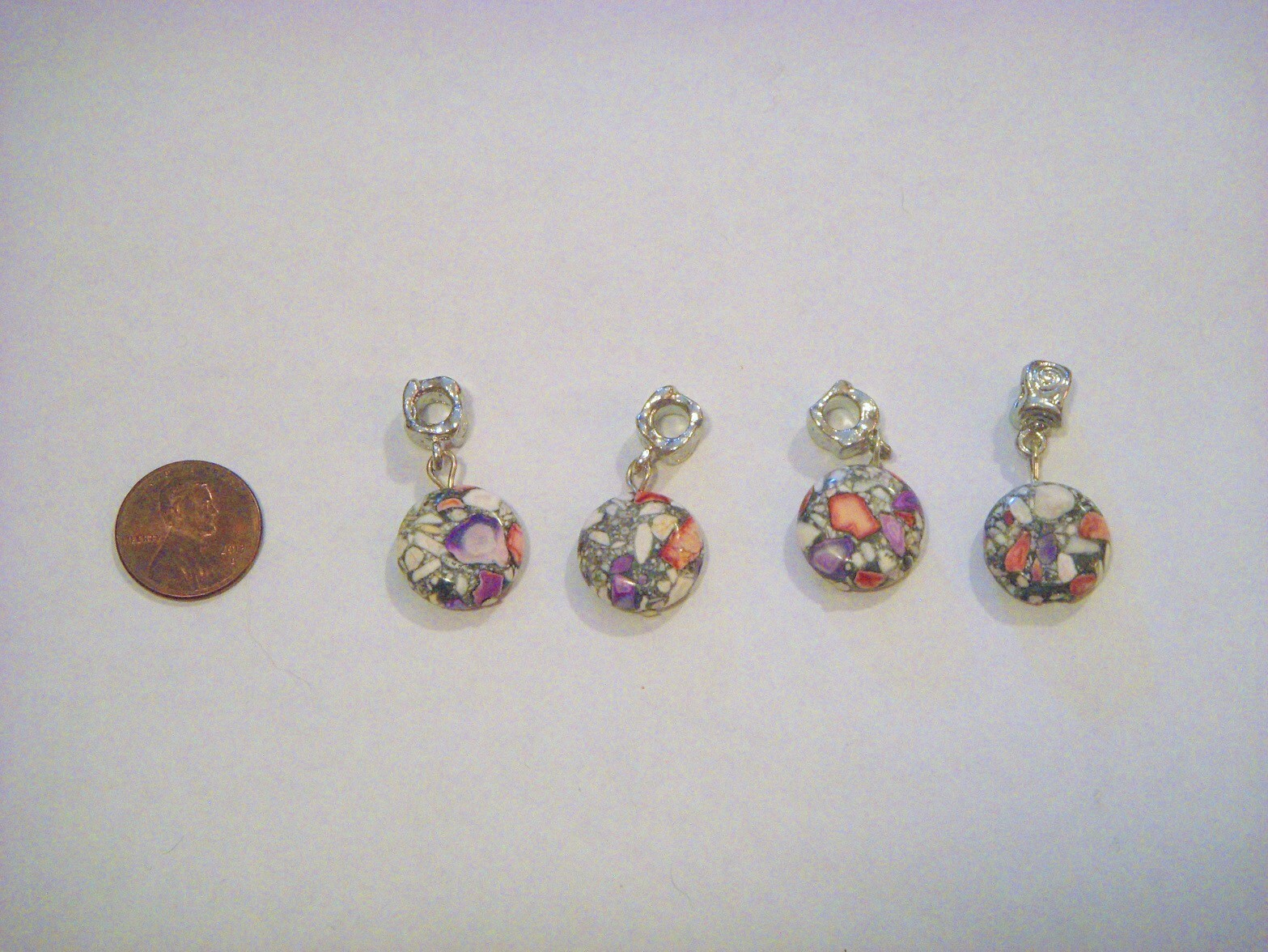 MULTICOLOR TURQUOISE SINGLE CHARM DANGLE FOR BRACELETS OR PENDANTS MULTIDESIGN