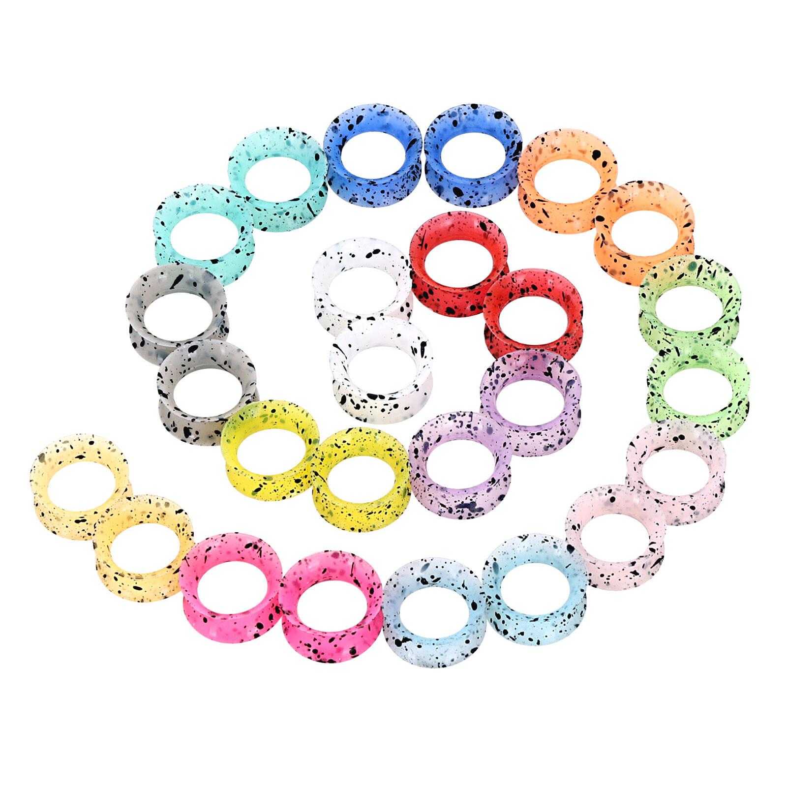 Soft Thin Silicone Double Flared Tunnels Ear Gauges Plugs Earskin 2g-3/4″ 1 Pair