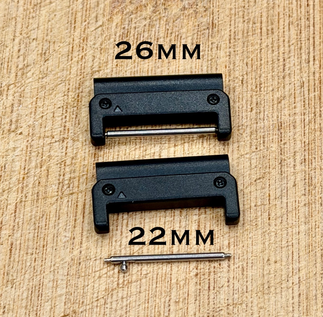 Black 26mm Quick Fit Connectors for Garmin Watch Adapters Stainless Steel Strap