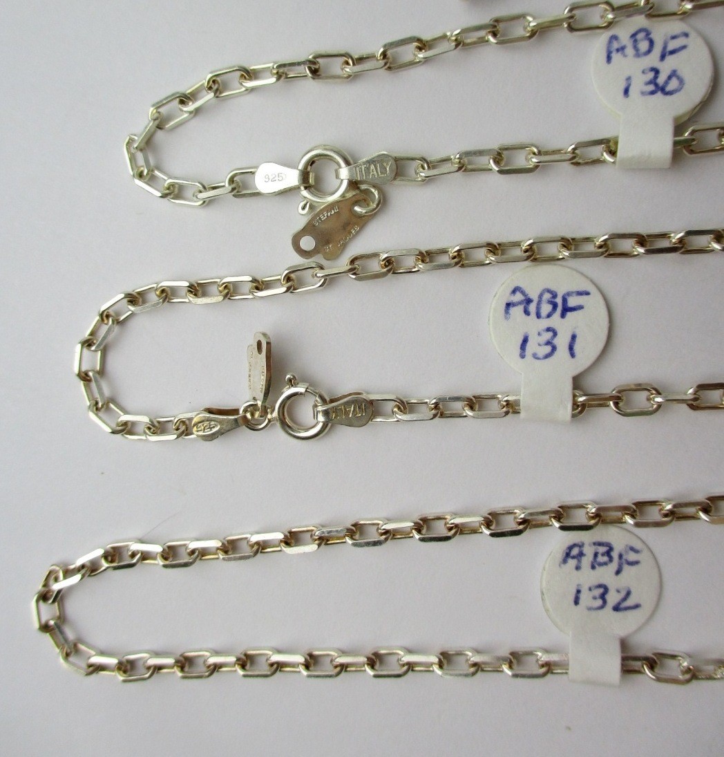 Sterling silver bracelet chain 7 1/2 to 9 1/2 inch Stefanie St Jaques Italy