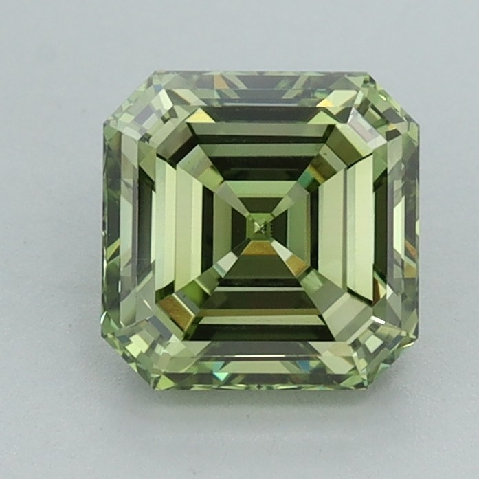 1.51 Cts Fancy Vivid Green Color VS1 Asscher Cut IGI Certified CVD Diamond