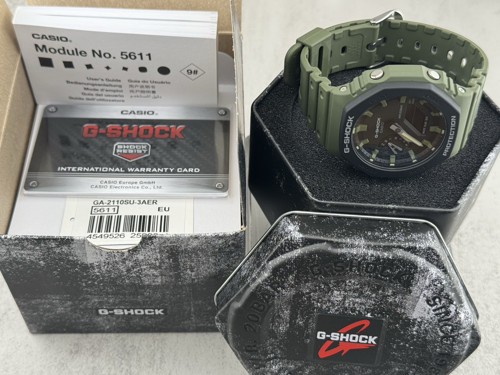 Casio G-Shock GA-2110SU-3AER CasiOak Green Black Men’s Watch – New Box Papers