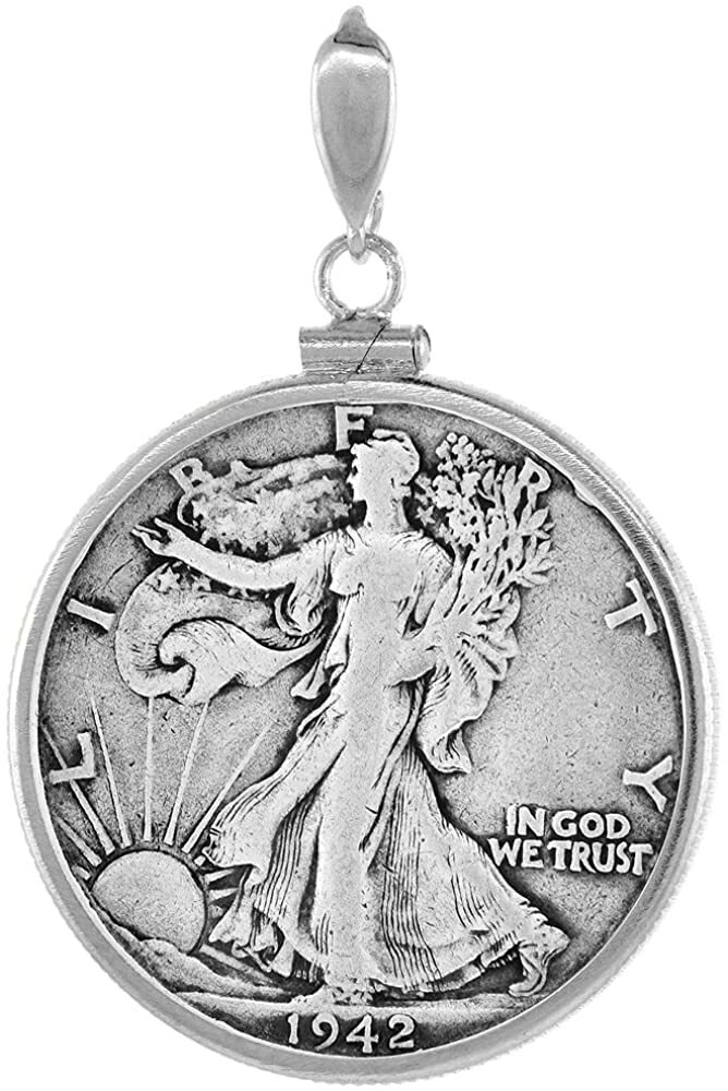 Sterling Silver & Gold Filled Half Dollar Bezel Screw Top 30mm Coin Edge 2 Color