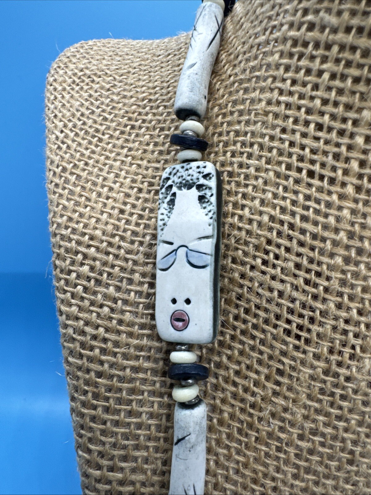 C’est Levy Everyday People Handmade Clay Faces Necklace