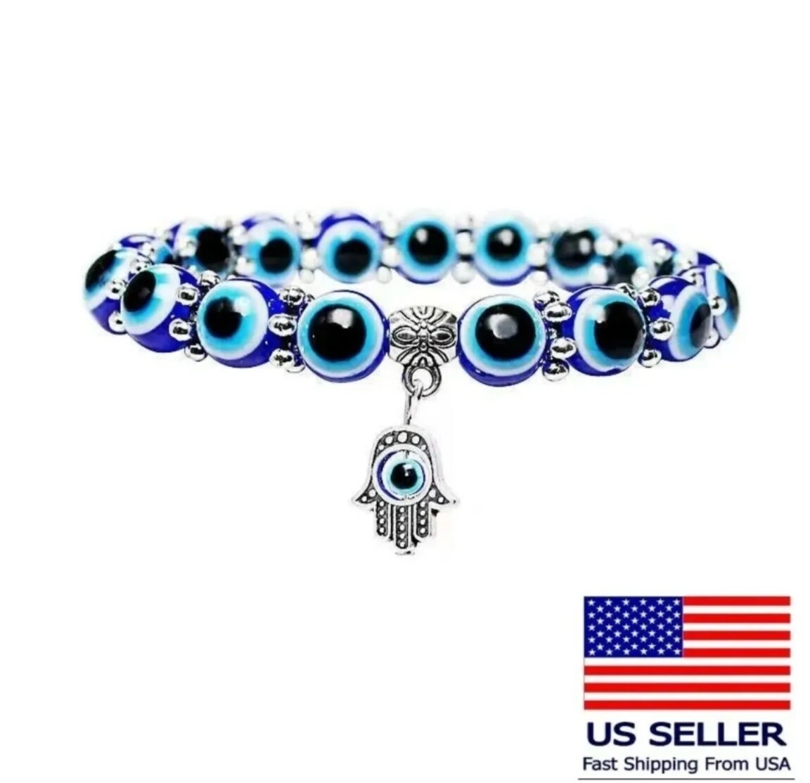 Fashion Unisex Bracelet Evil Eye Palm Pendant Good Luck Protection Women Men