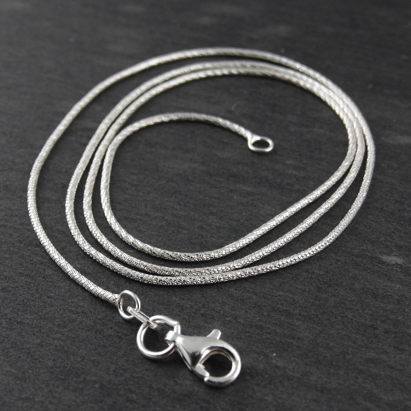 1mm Diamond Cut Snake Chain Necklace – 925 Sterling Silver – 16 18 20 22 24 30″