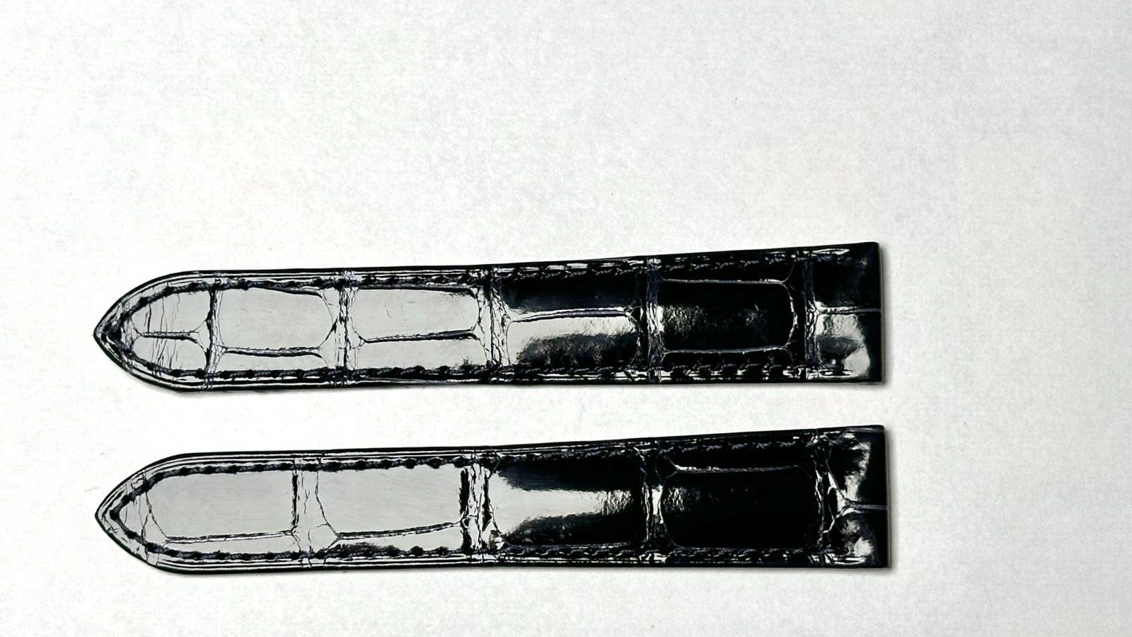 Cartier KD02WN85 16X14mm Navy Blue Alligator Deploy Strap Authentic OEM