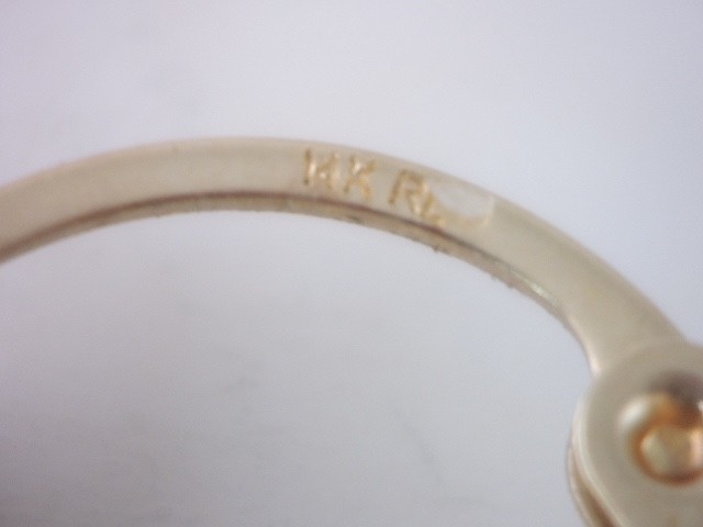 WIDE DESIGNED RL 14K YELLOW GOLD HOOP EARRINGS 5/8 “