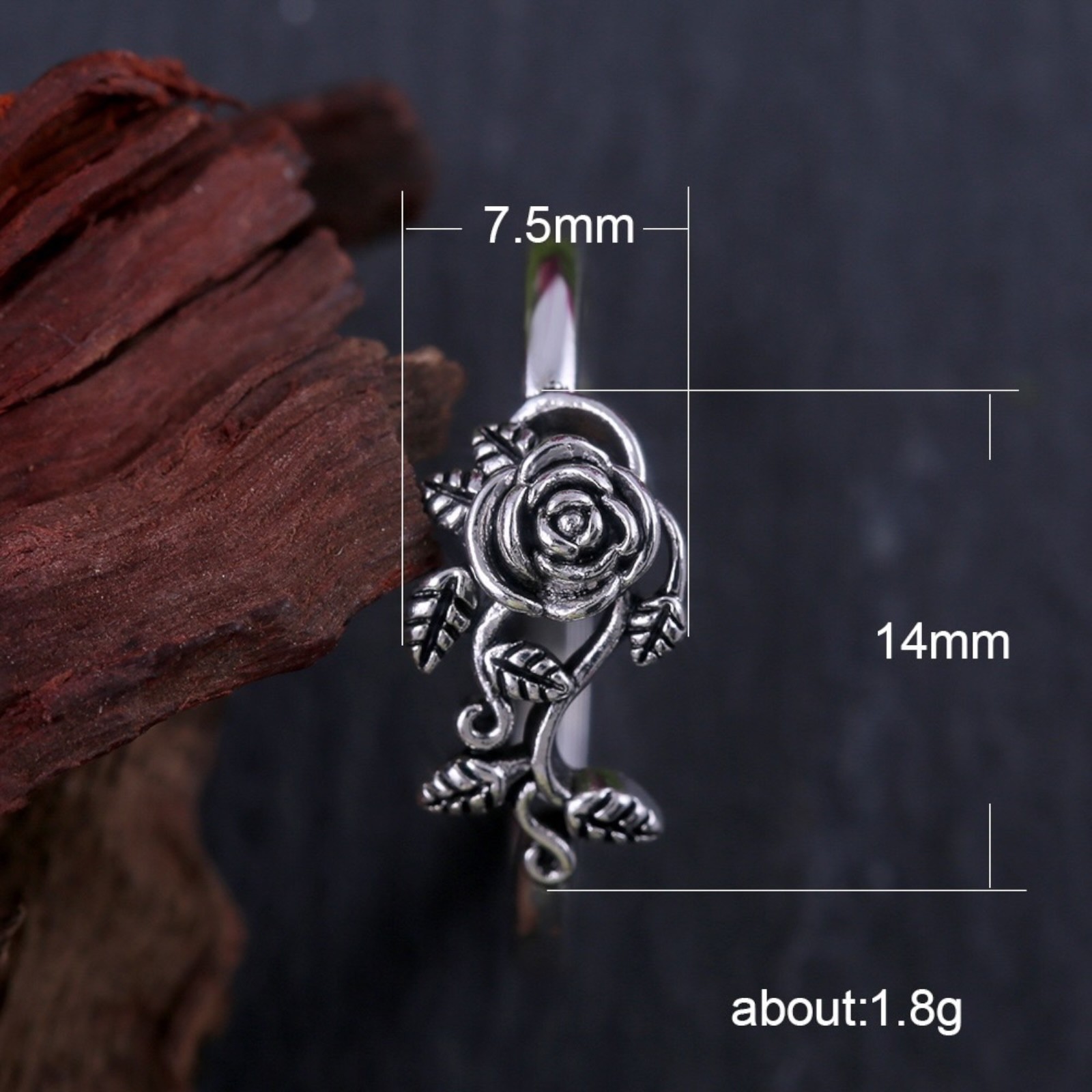 Flower Gorgeous 925 Silver Rings for Women Jewelry Party Rings Size 6-10 #4