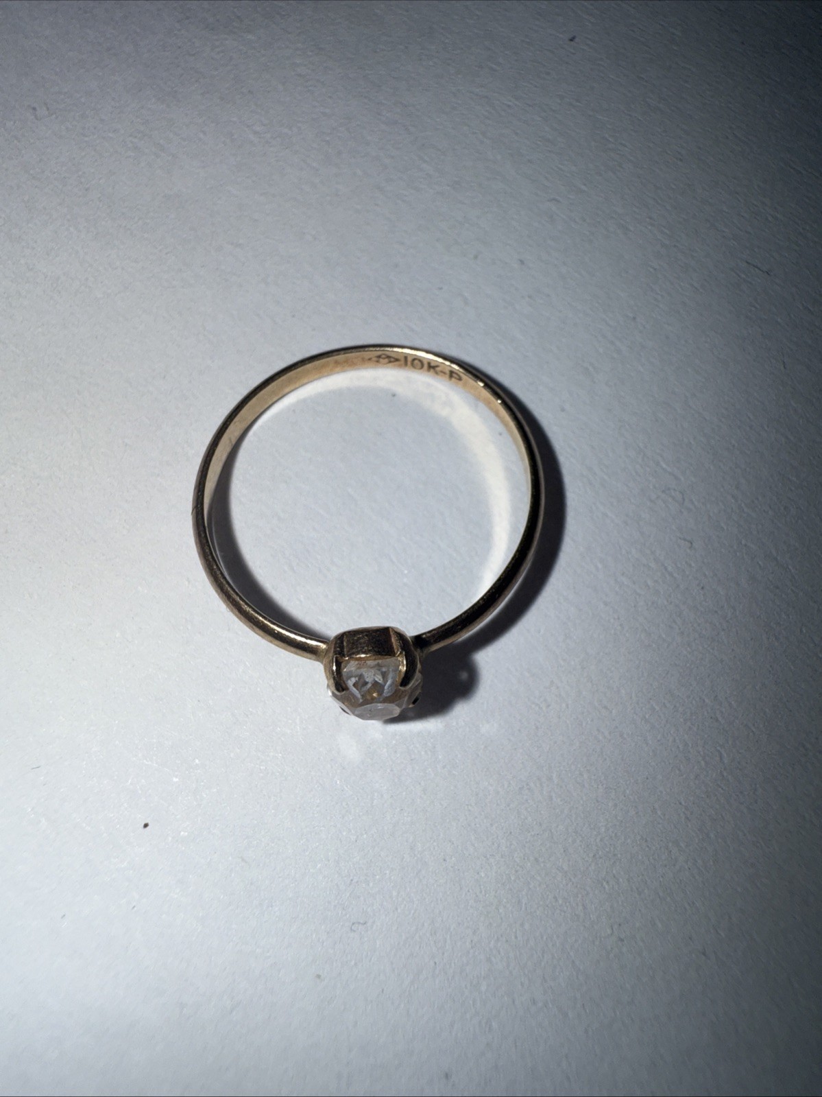 10k Yellow Gold Faux Stone Ring Size 3.25 – 0.65g Dainty / Baby / Vintage Rare