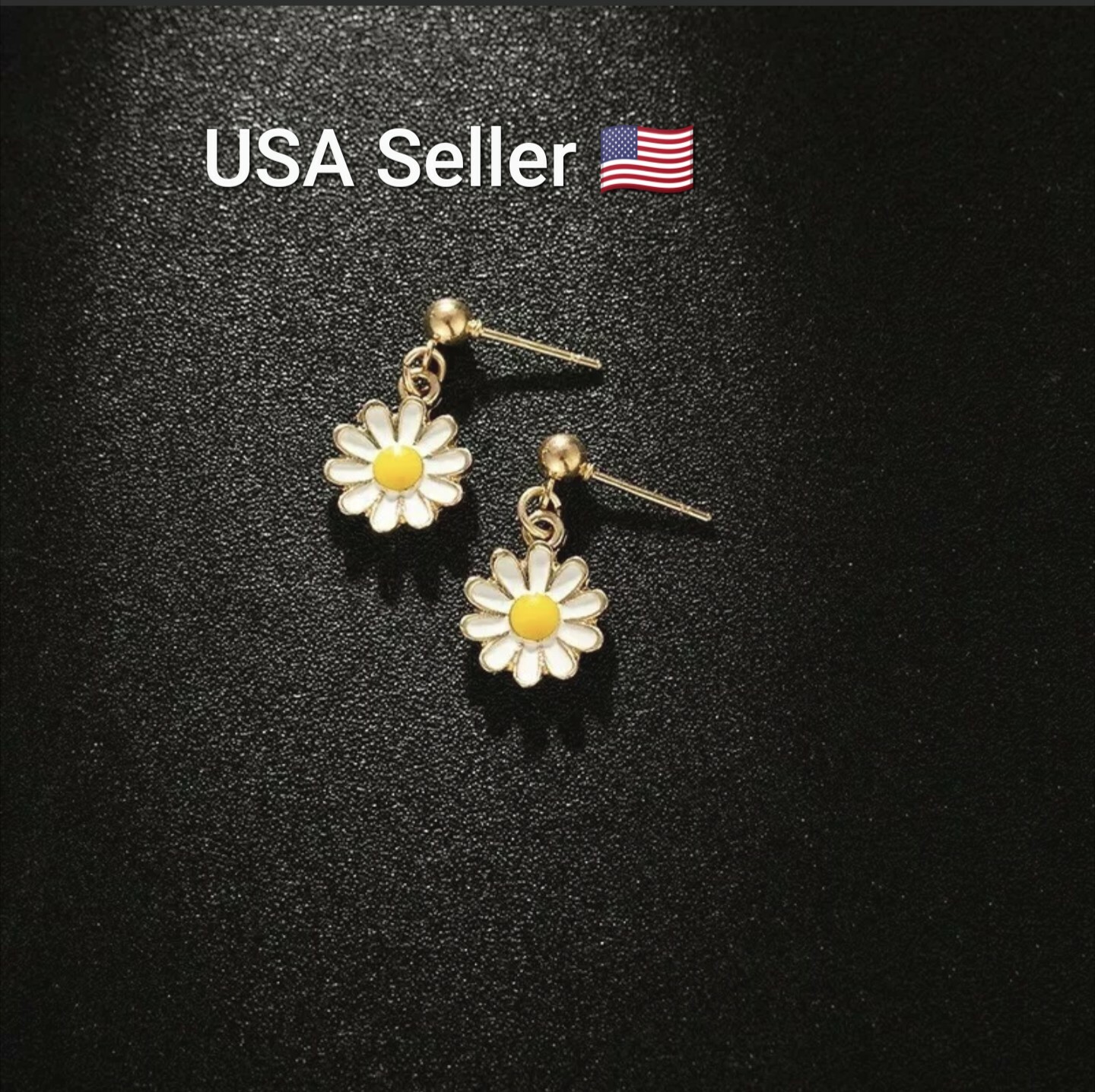 New Small Fresh Daisy Flower Short Earrings Cute Fashion Flower Earrings Dangle