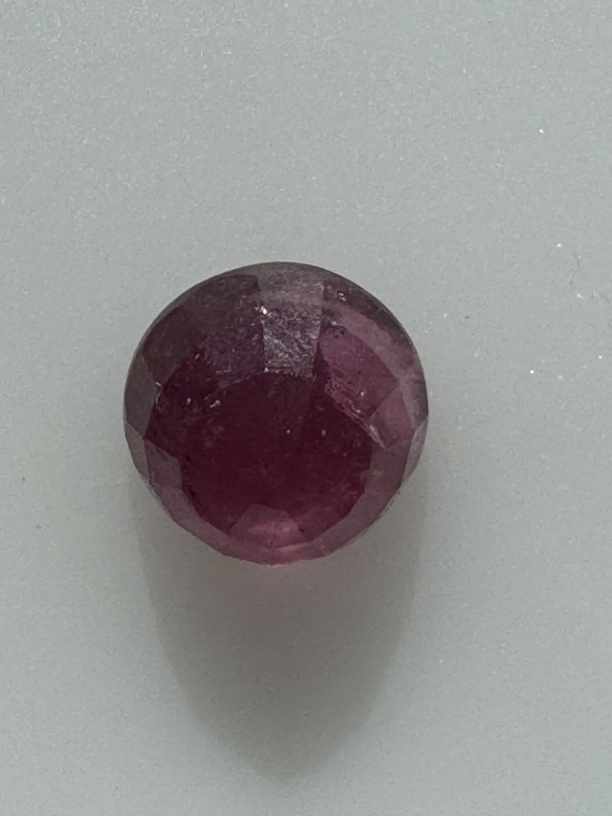 Dark Red RUBY. 7.8 mm Round, Slight Inclusion. 3.45 Carats. Free Shipping