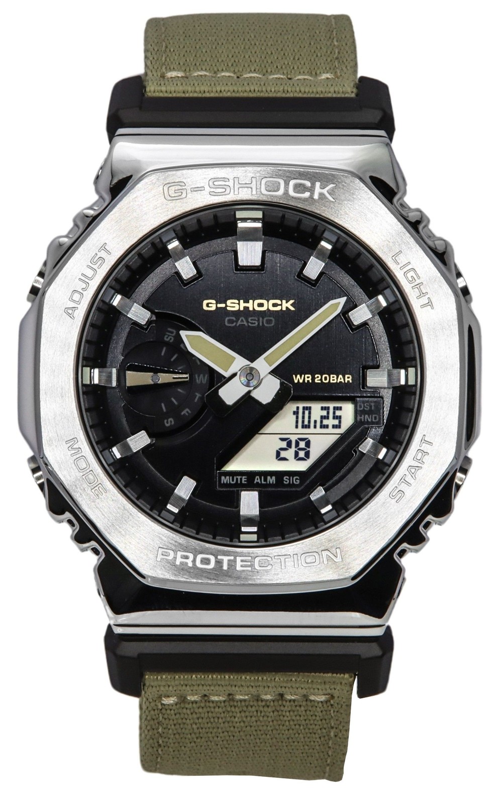 Casio G-Shock Black Dial Sports Quartz 200M Metal Bezel Men’s Watch GM-2100C-5A