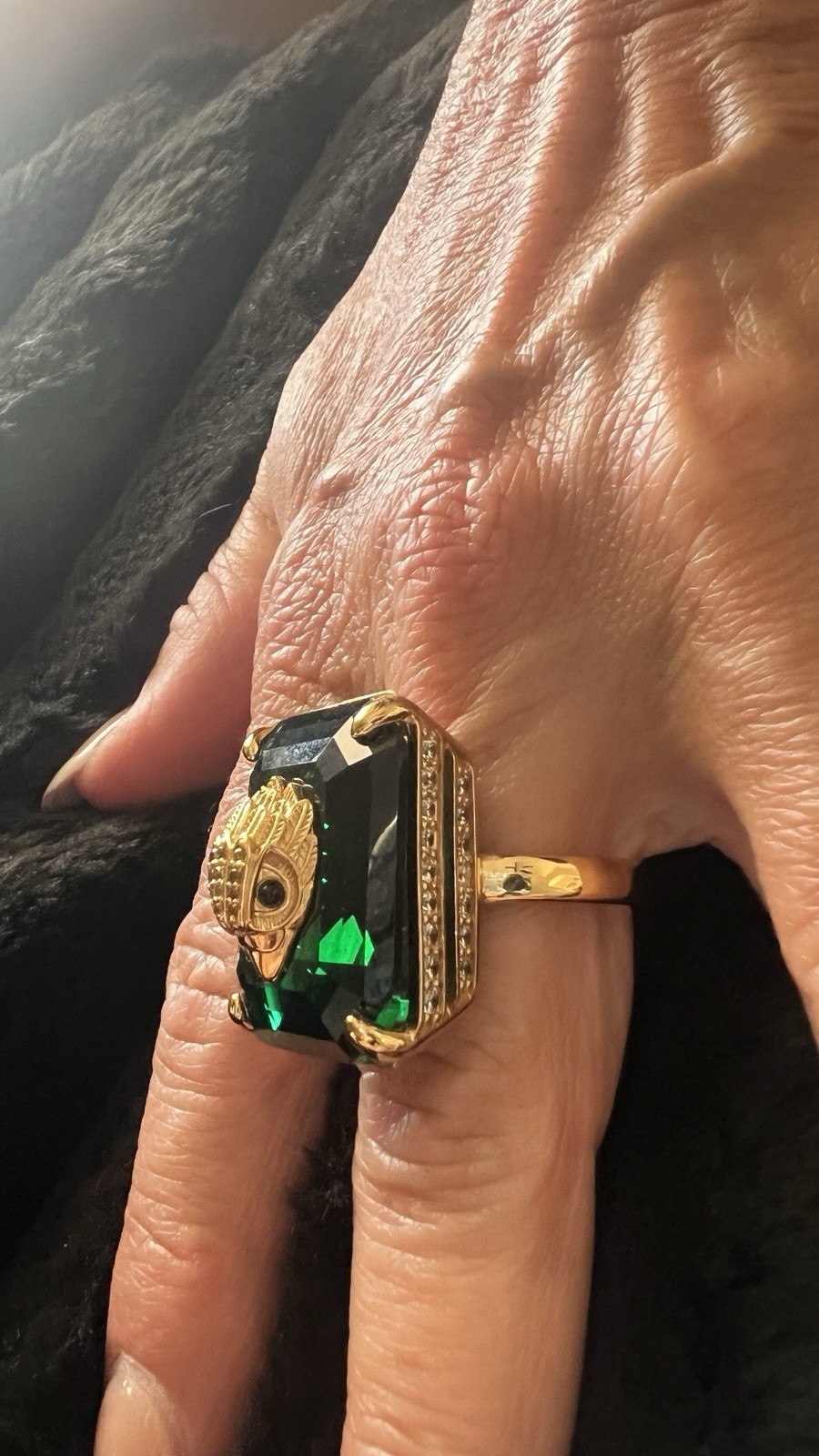 Kurt Geiger London, Emerald Green Ring Size 8