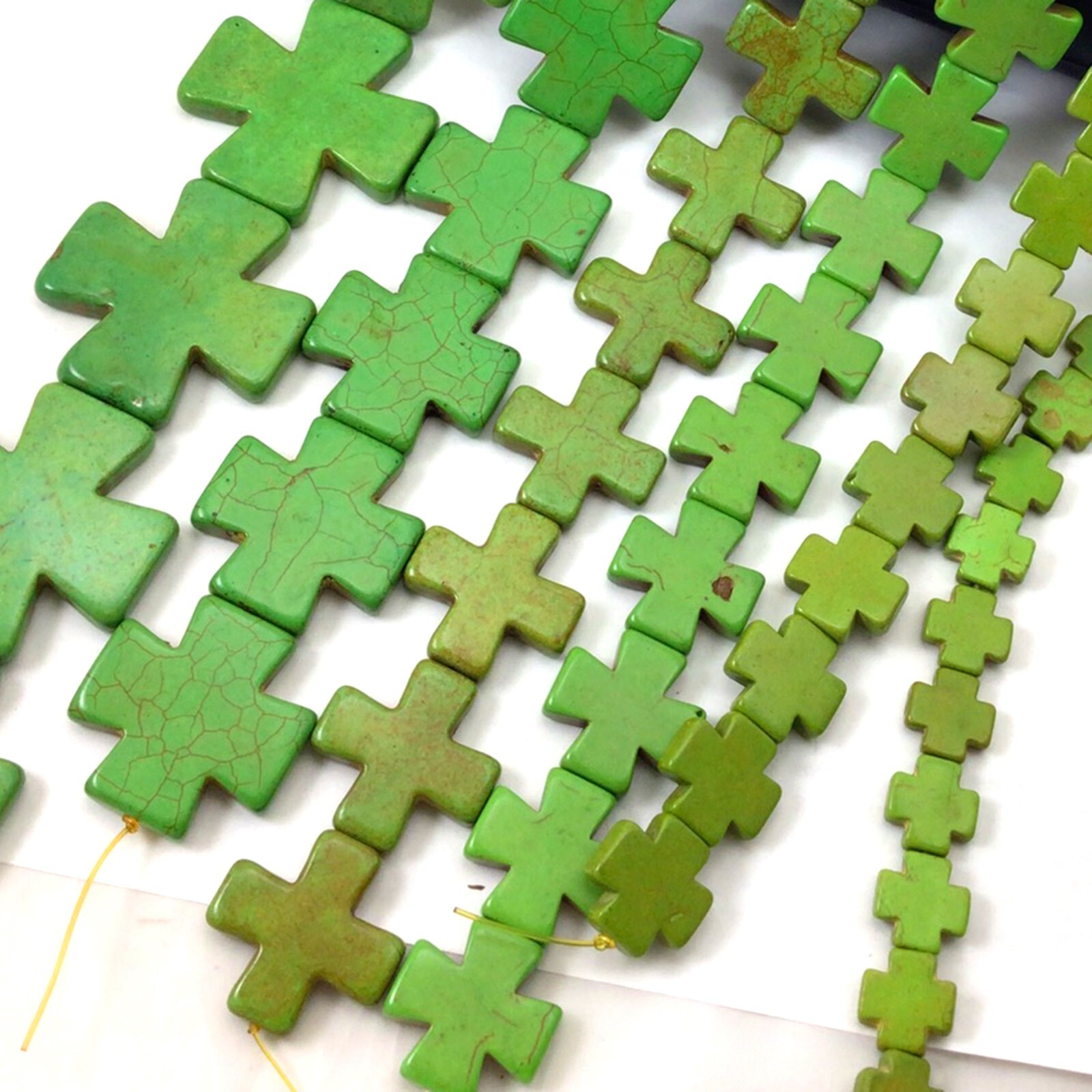 Green Cross Square Howlite Turquoise Spacer Loose Bead 15mm 20mm 30mm 15″ DIY