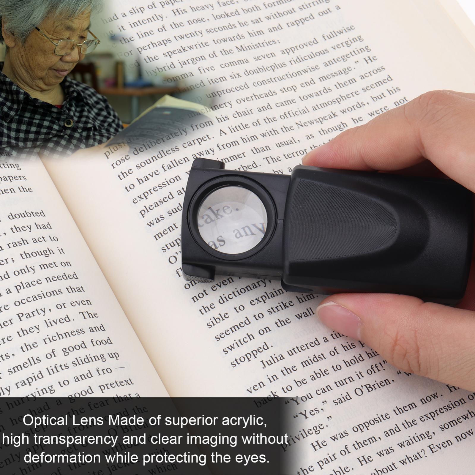 30X Pull-type Magnifier Mini Pocket Hand Magnifying Glass with LED Light Source