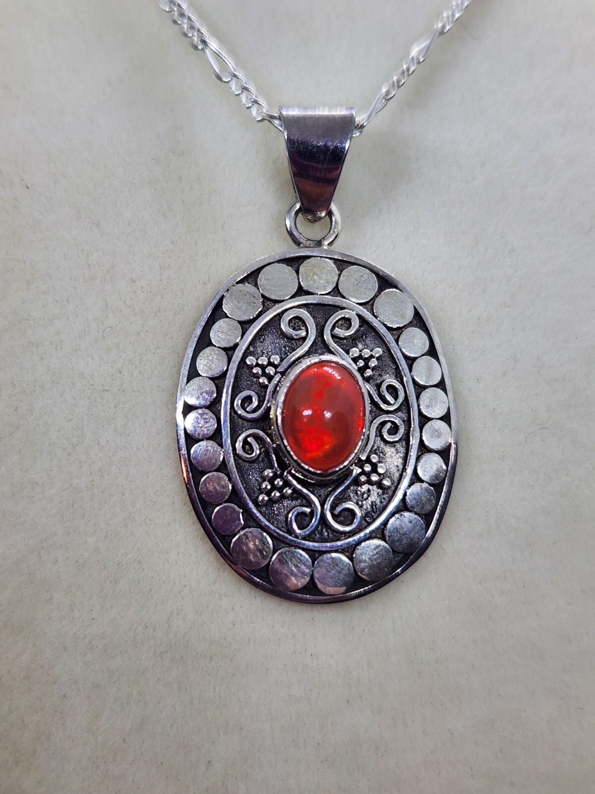 Carnelian Sterling Silver Necklace 20″