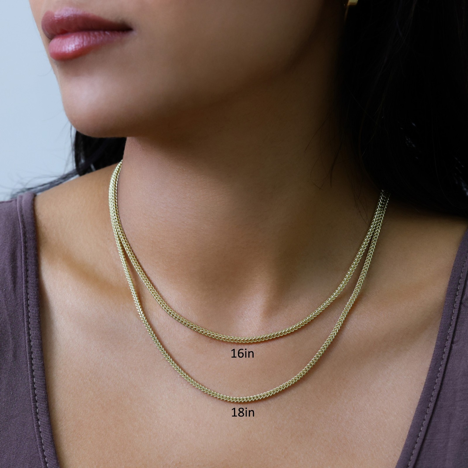 14K Yellow Gold 2.5mm Foxtail Wheat Box Franco Necklace Chain Mens Womens 22″