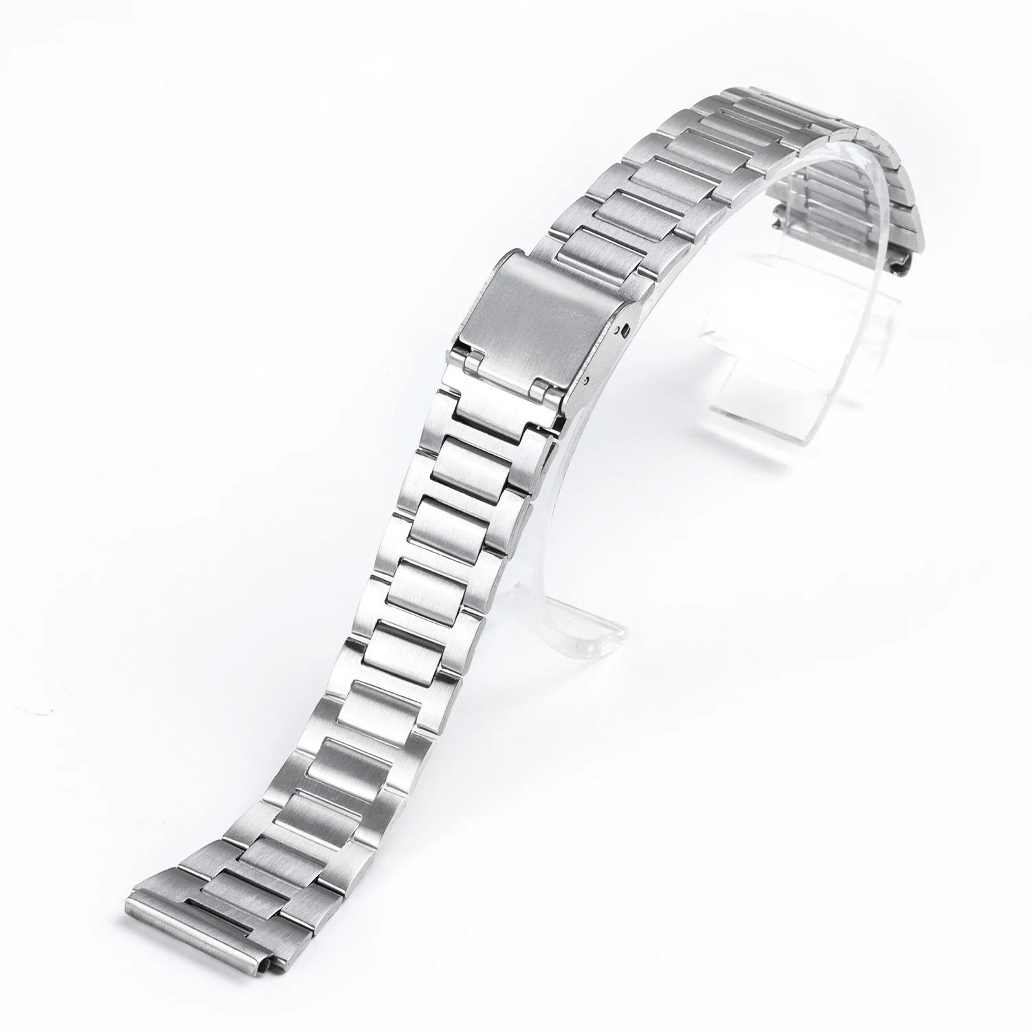 18mm For Casio A158W Watchband Stainless Steel Watch Strap for F-91W/F105/108/A1