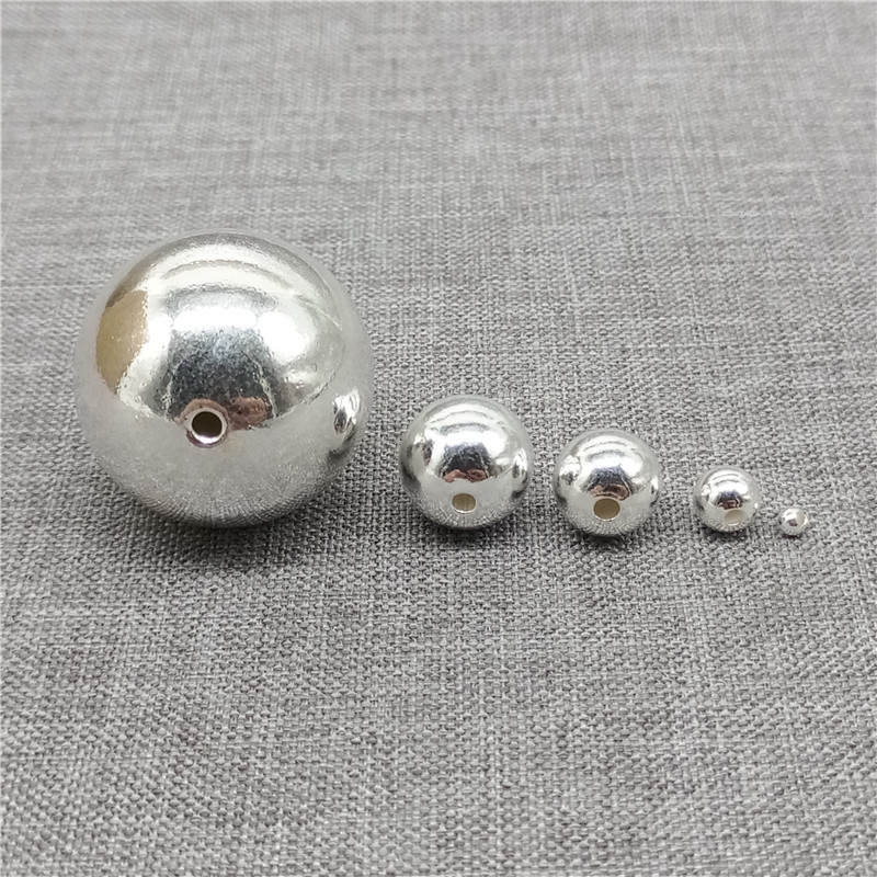 BULK 925 Sterling Silver Plain Seamless Round Ball Beads 2mm to 22mm