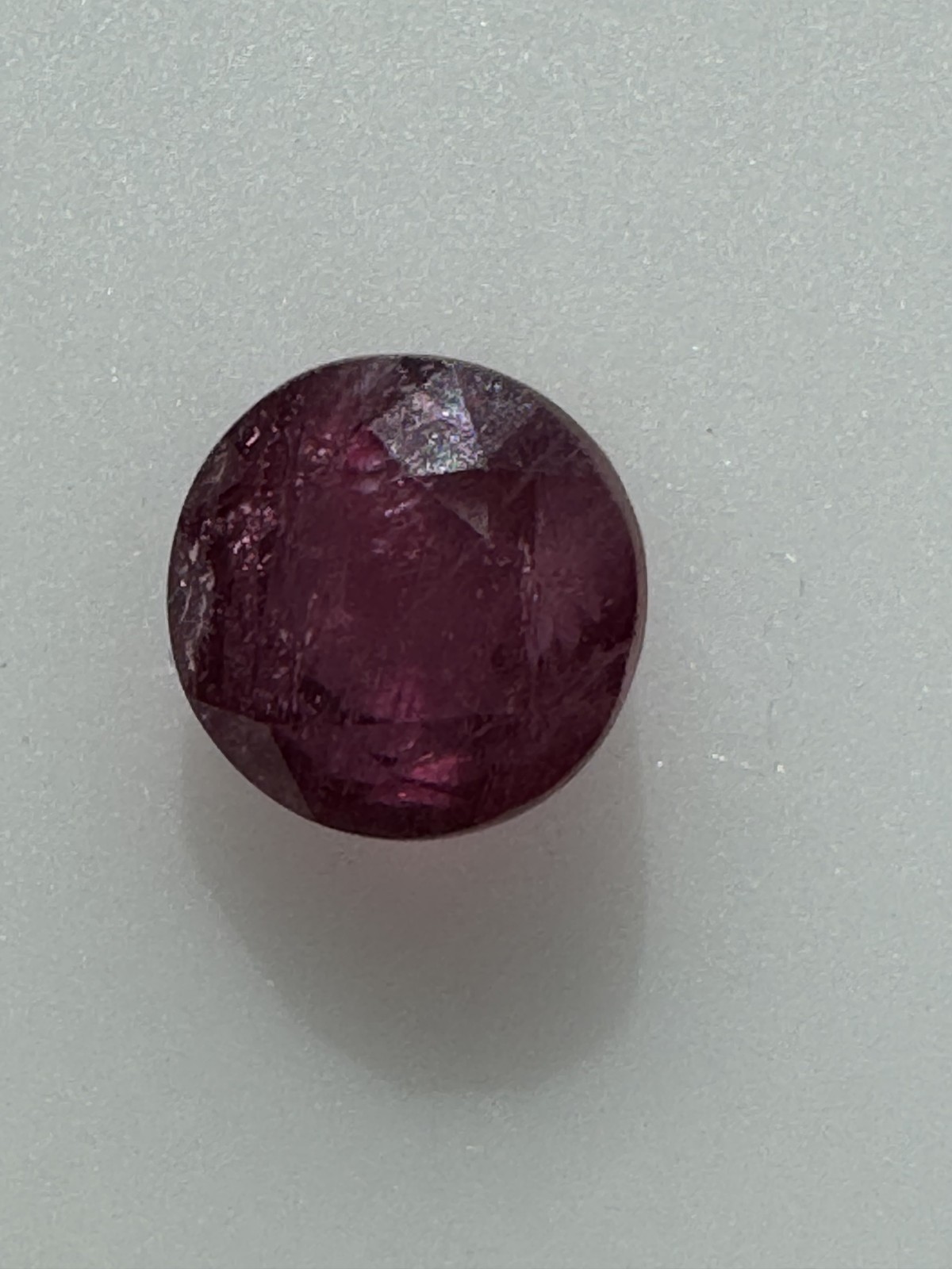 Dark Red RUBY. 7.8 mm Round, Slight Inclusion. 3.45 Carats. Free Shipping