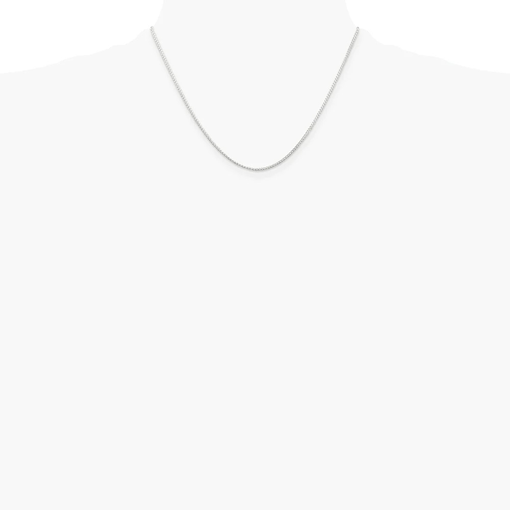 Sterling Silver Rhodium-Plated 1.25mm Round Spiga Chain Necklace 14″-30″