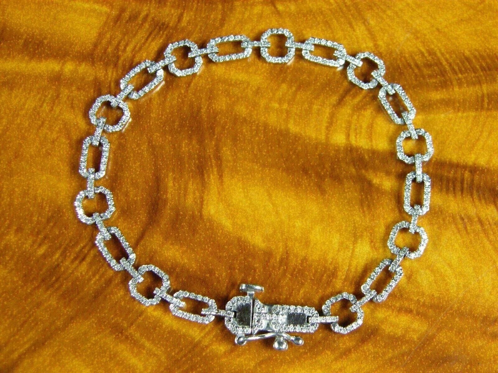 12Ctw Round Cut Created Diamond Linked Chain Bracelet 14K White Gold Plated 7.5″