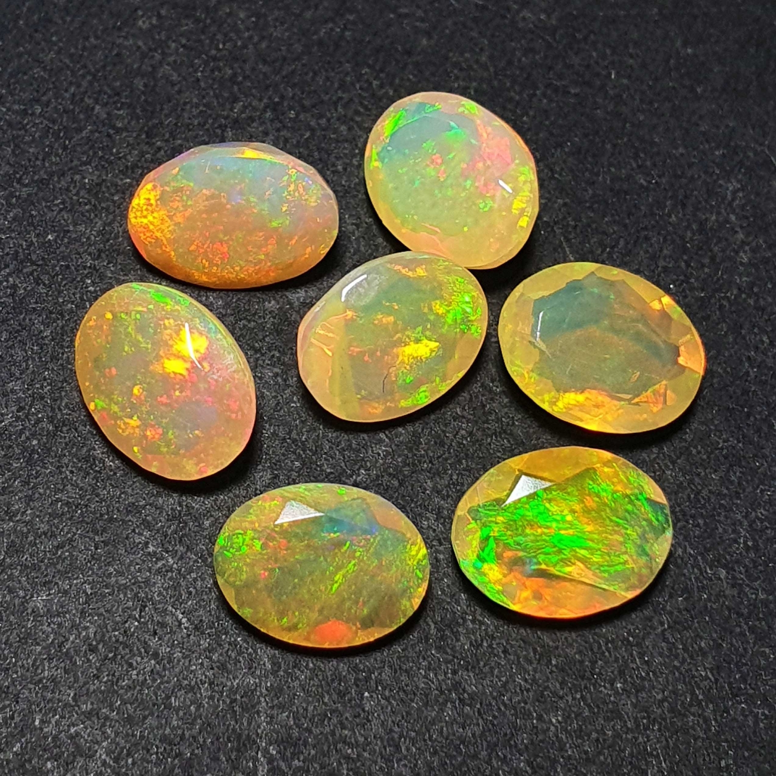 Natural Ethiopian Opal Cut Multi Fire Opal Loose Gemstone Lot 15 Pcs 6×8 MM 10CT