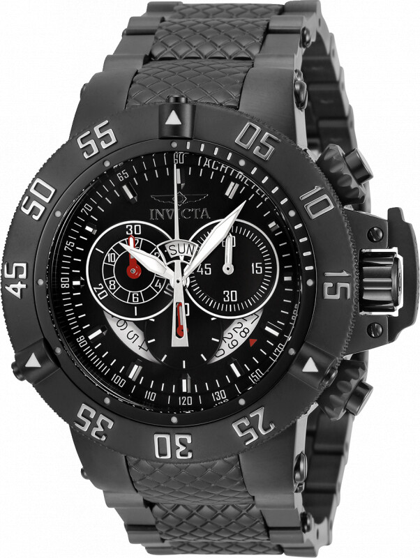 Invicta Men’s 50mm Subaqua Black Swiss Chronograph Black SS Bracelet Watch 4695