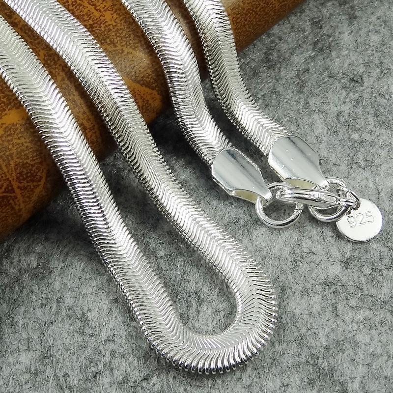 New Sterling Solid Silver Men Women Jewelry Snake Chain 18”- 24” Necklace Gift