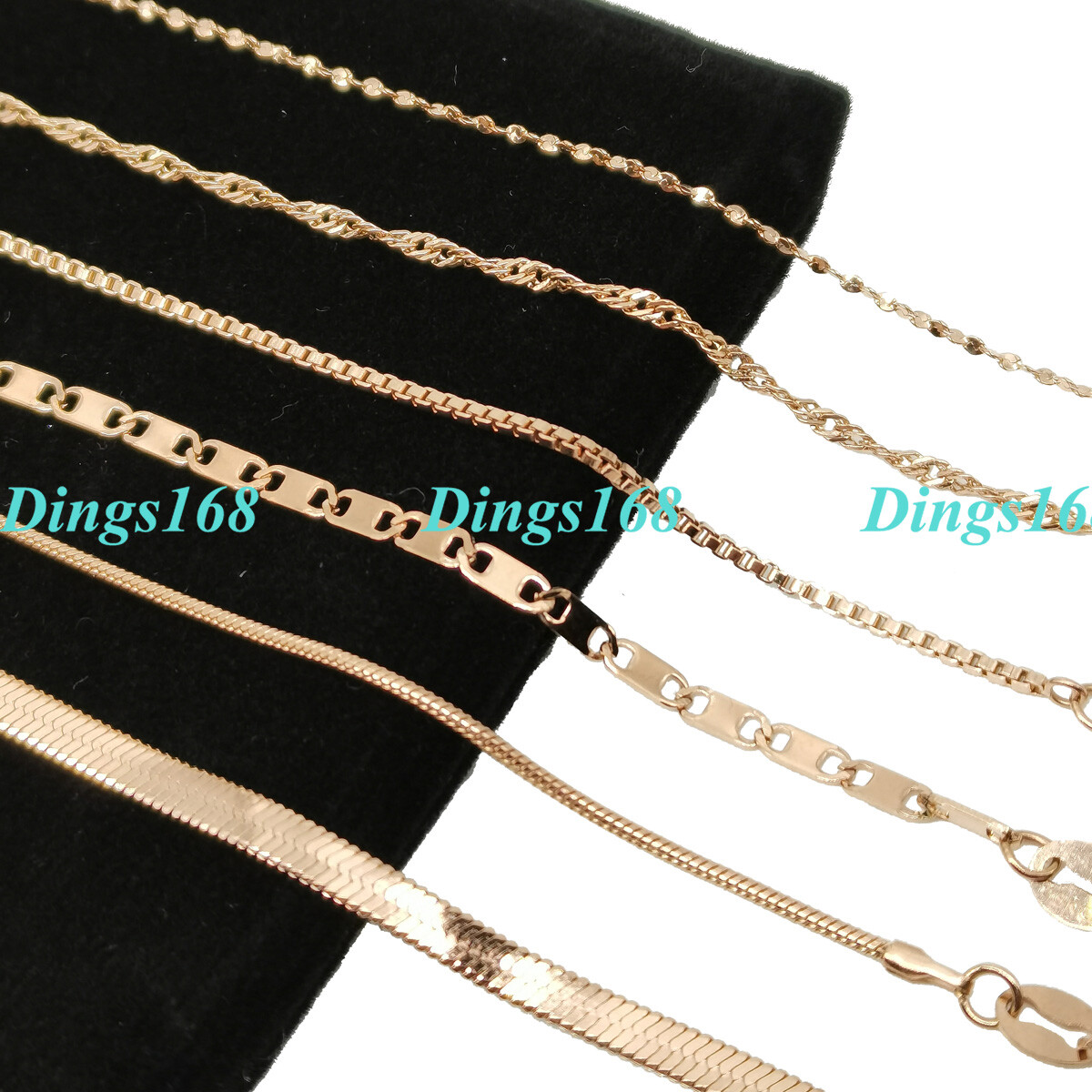 18K Rose Gold Filled Tarnish-Resist Necklace Chain, Multiple Styles/Width/Length
