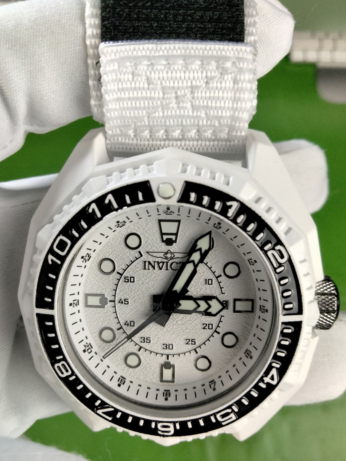Invicta Akula Oversized 55 mm Aqua Plated Black & White Cartoon Dive Watch Men