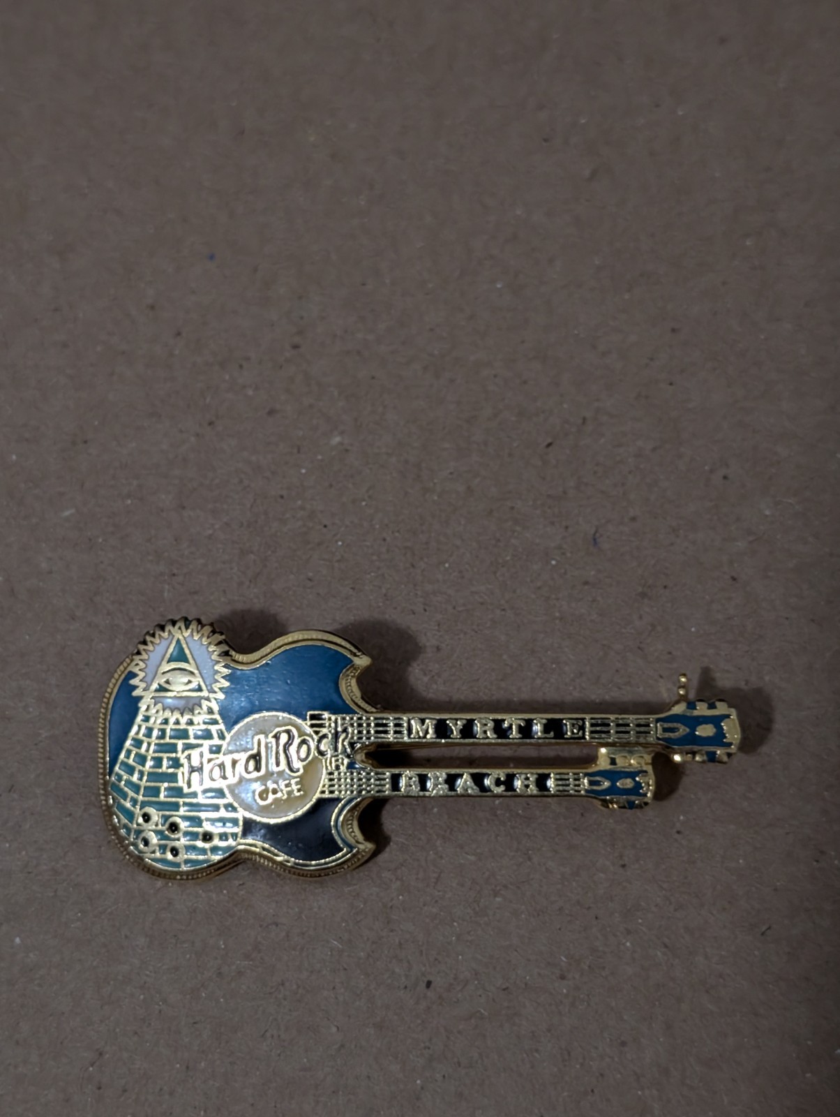 Hard Rock Cafe Pin Myrtle Beach Double Neck Guitar Pyramid Graphic