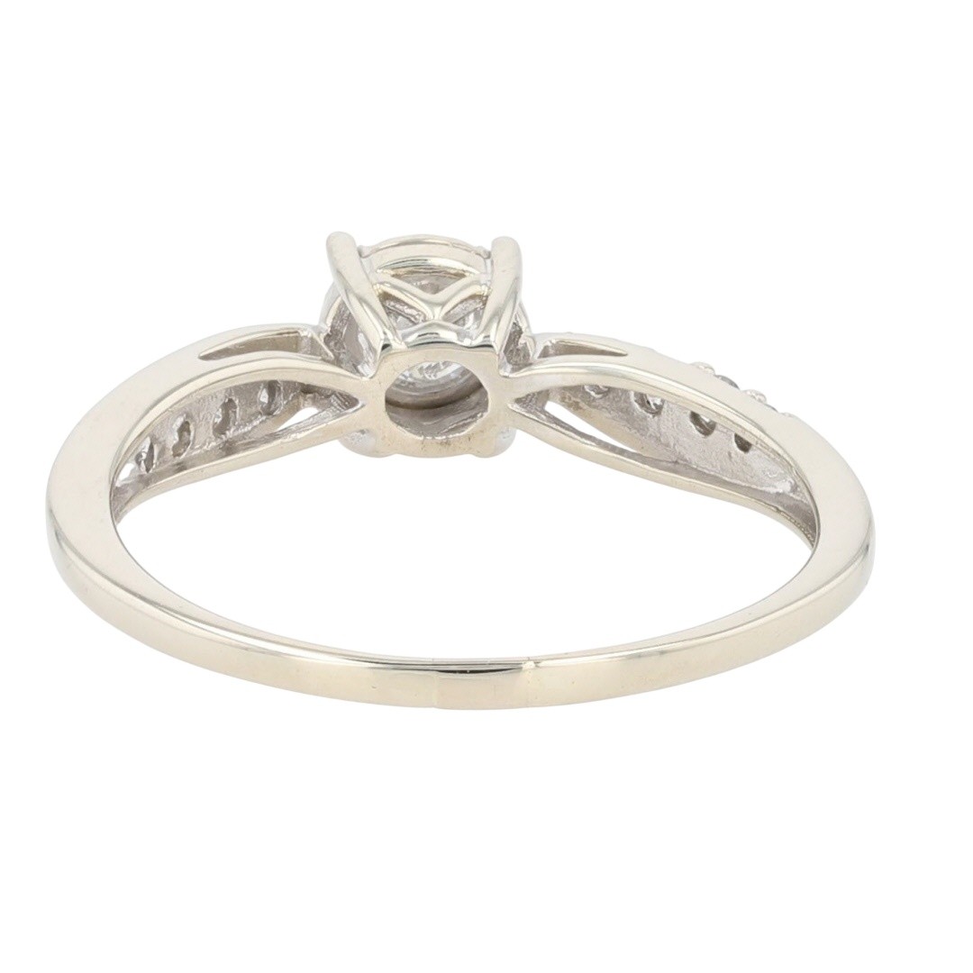 .50ctw Diamond Solitaire with Accents Engagement Ring 10k White Gold Size 8.75