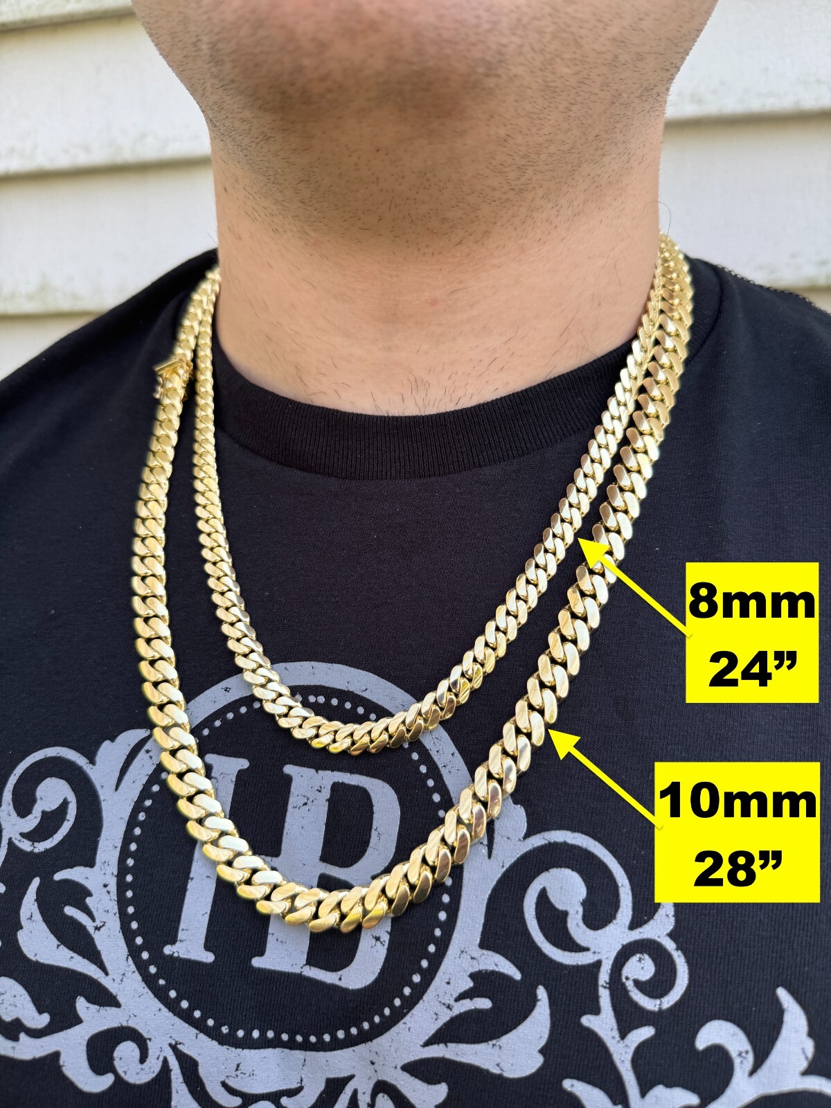 HANDMADE Tight Link Solid 10k Gold Miami Cuban Link Chain Or Bracelet Necklace