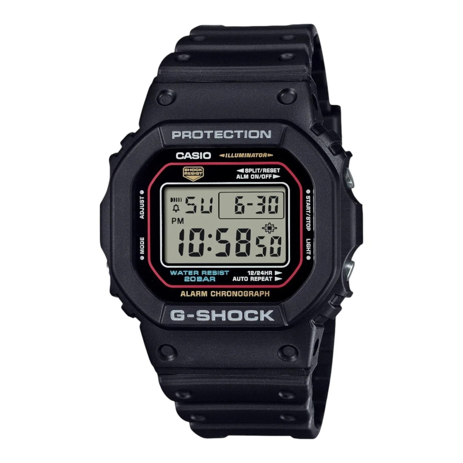 G-Shock Digital Grey Dial Black Resin Band Watch DW5600RL-1DR