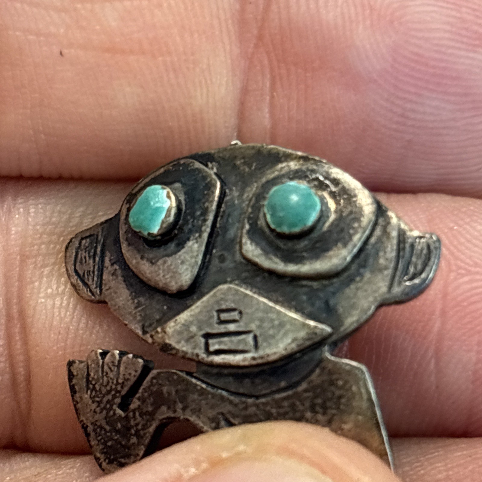 Graziela Laffi Peru Monkey Sterling Silver Enamel Eyes Vintage Brooch Yd