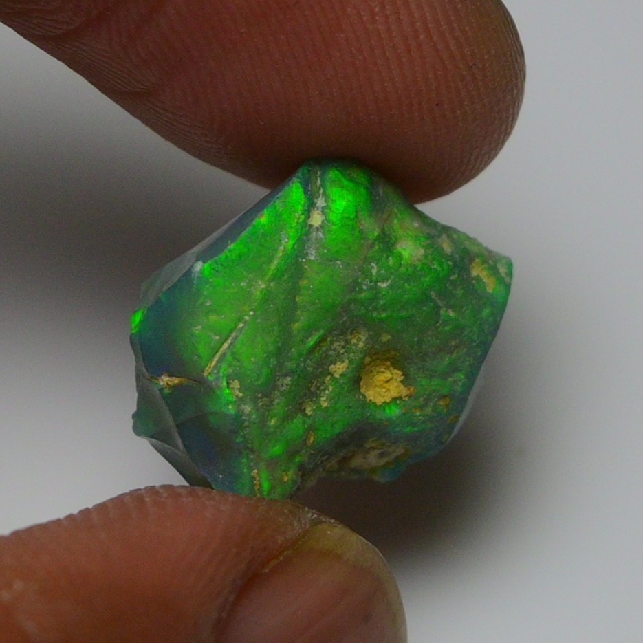 6.7 ct Natural Black Opal Rough Ethiopian, Fire Opal Gemstone, 15x12MM Welo Opal