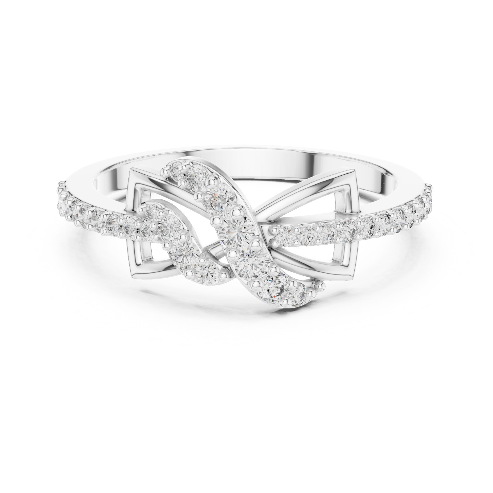 Natural Certified Diamond Prong Set Half Eternity Split Shank Ring 14k Gold Over