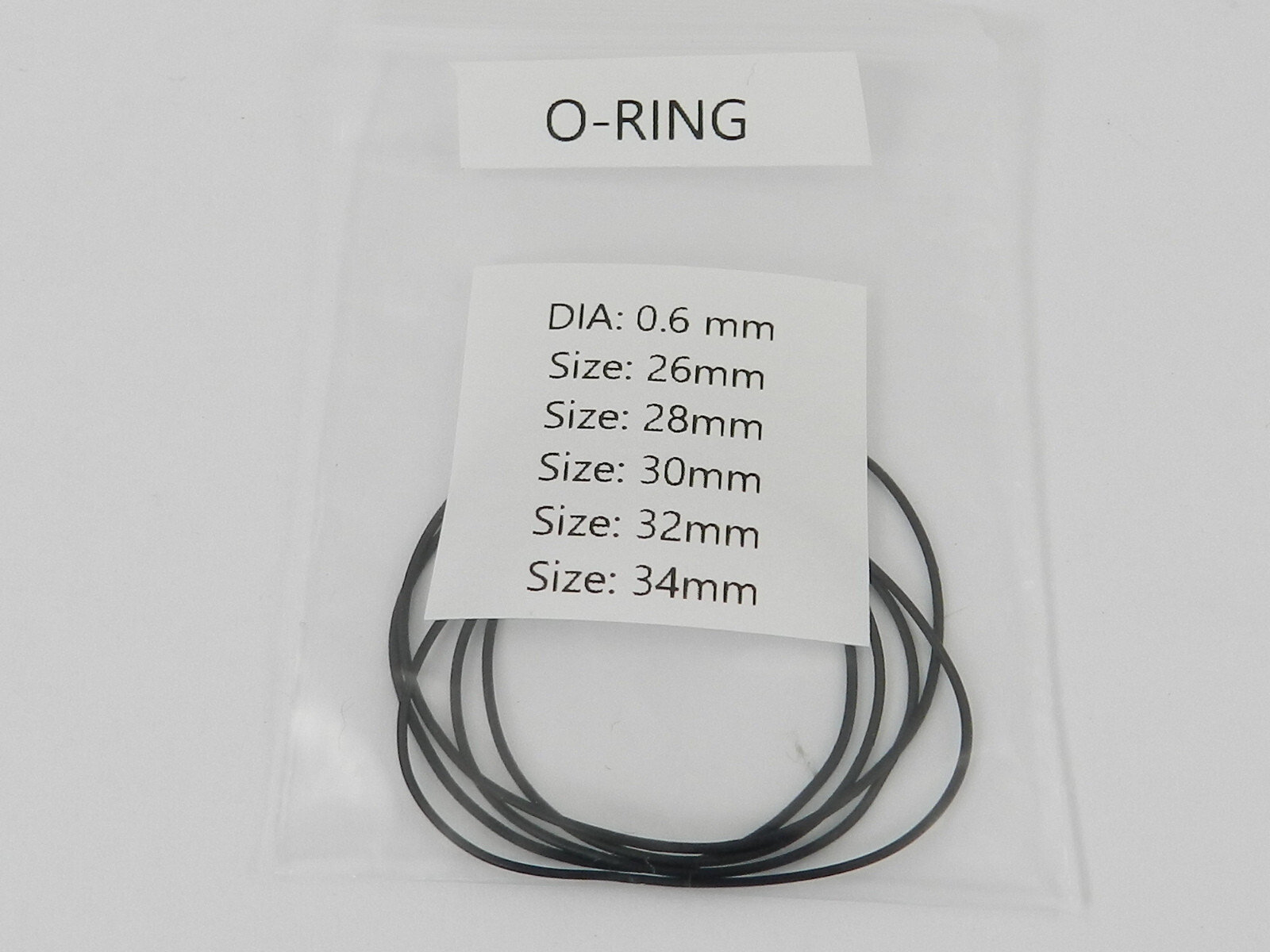 RUIHUA Rubber Watch Case Back O Ring Round Gasket 26mm-34mm Thick 0.6mm